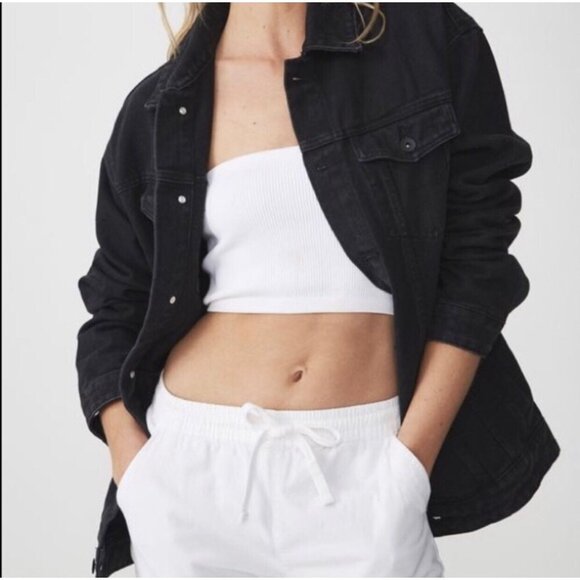 Tupac 2Pac California Love Cotton On Black Dark Denim Jacket - Unisex Small - Picture 2 of 9